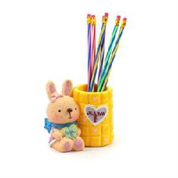 家天下情侶兔巧克力愛心筆筒 創(chuàng)意辦公收納的甜蜜選擇